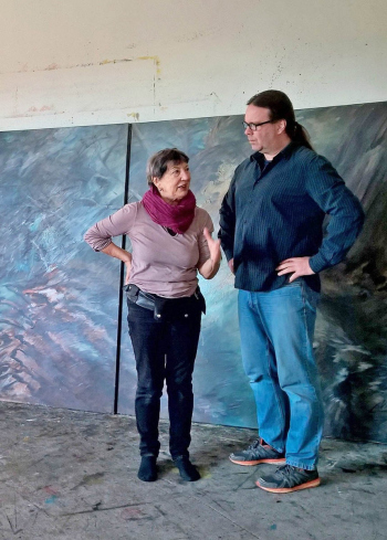Hartwig Knack und Linde Waber im Atelier